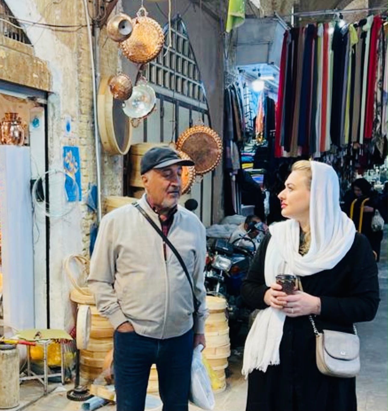 Pedro and Leah visiting an artisan market