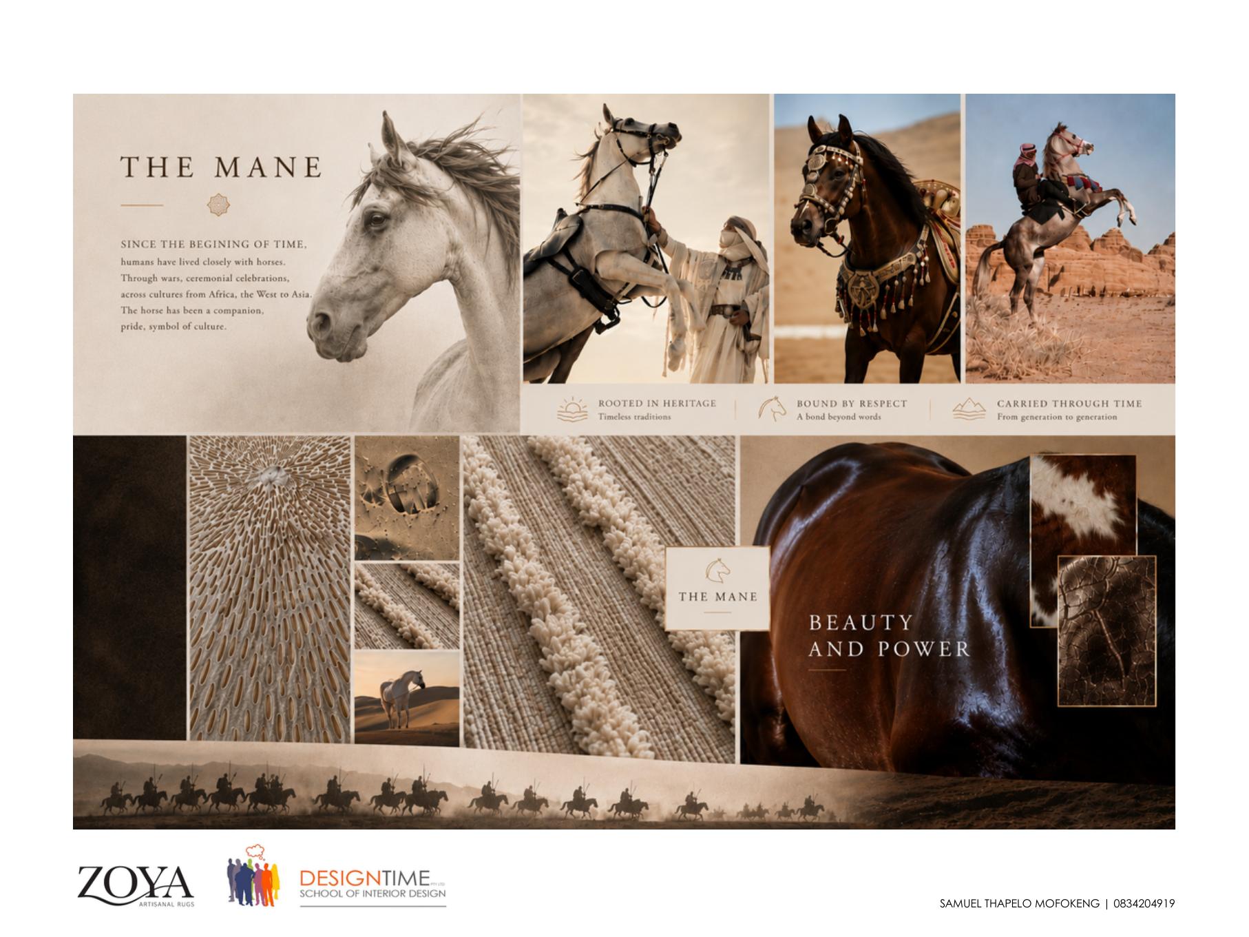 The Mane rug design by Samuel Mofokeng, sculptural rendered plan view