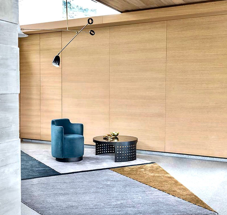Architectural interior featuring a bespoke Zoya rug